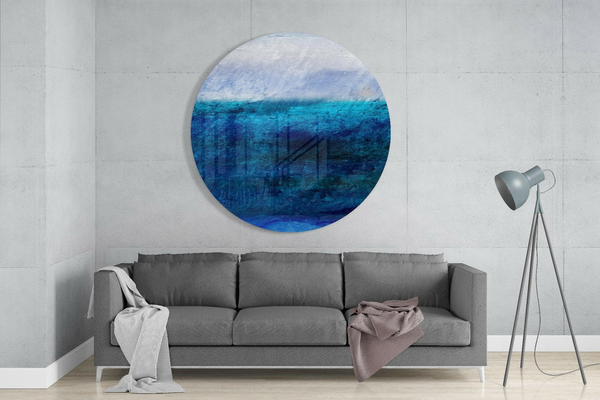Blue Tones Glass Wall Art.