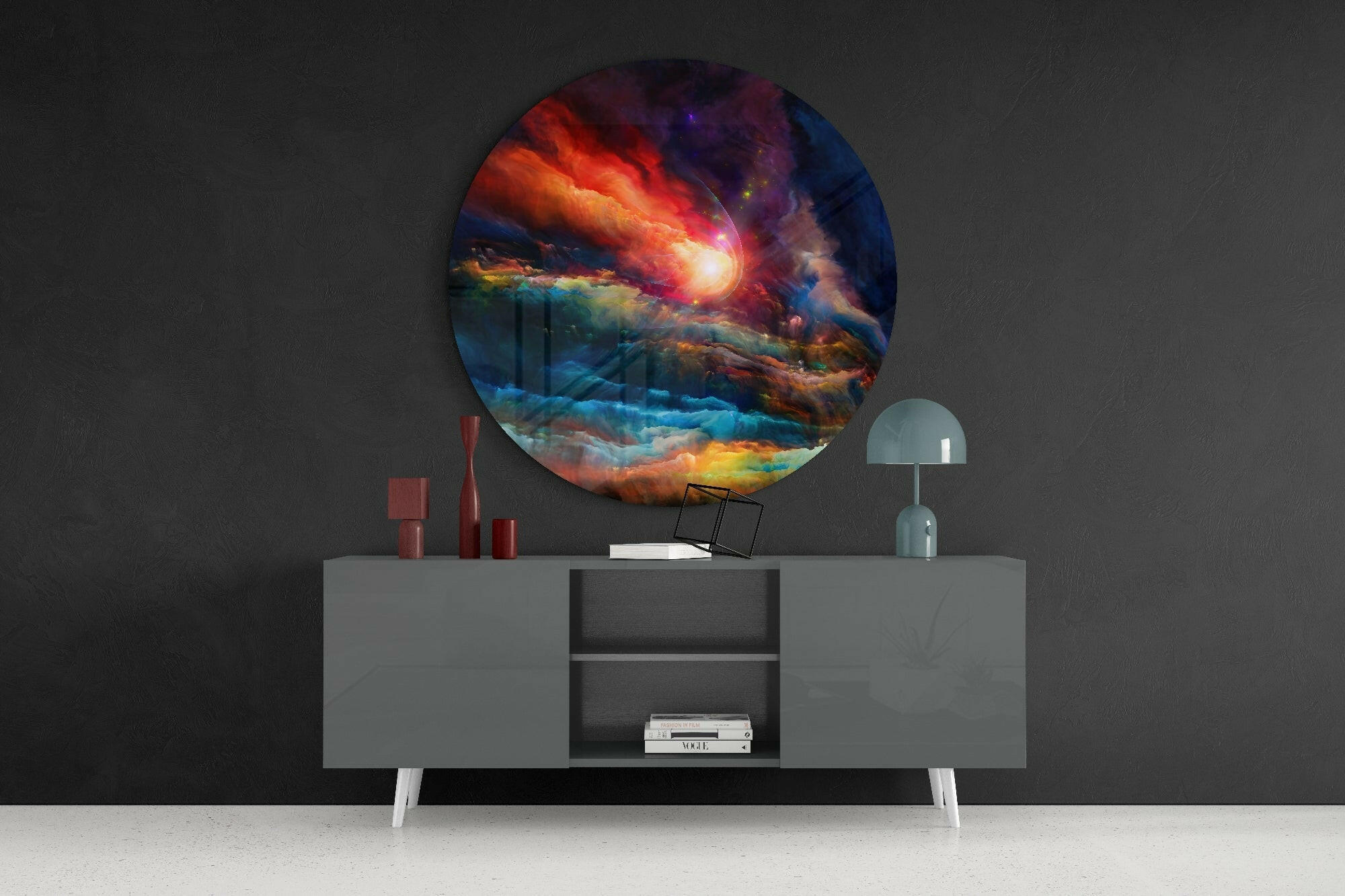 Colors in Space Glass Wall Art.