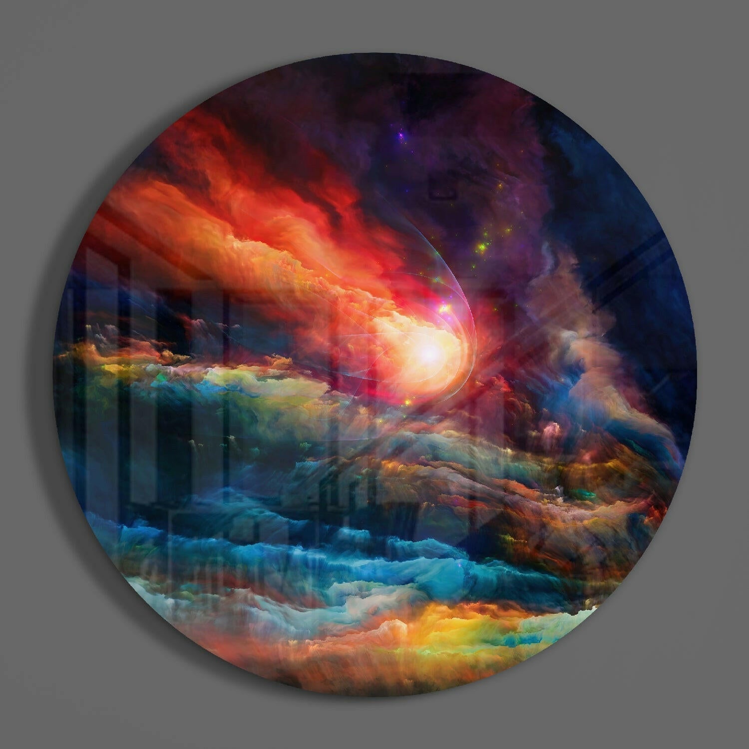 Colors in Space Glass Wall Art.