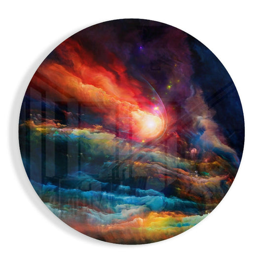 Colors in Space Glass Wall Art.
