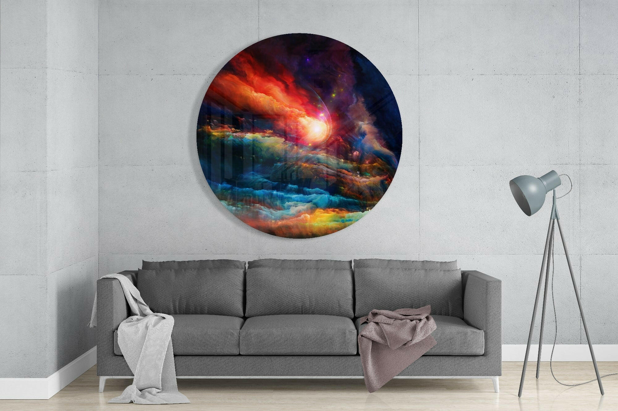 Colors in Space Glass Wall Art.