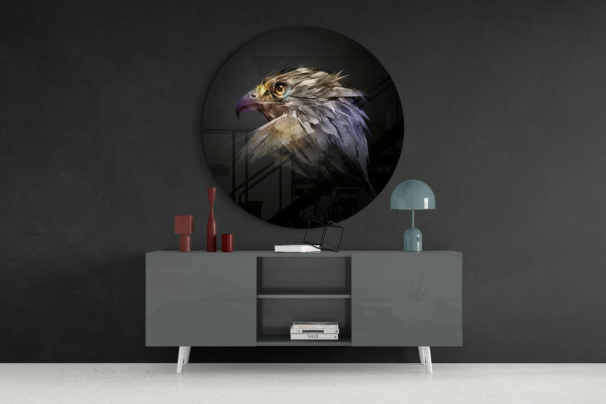 Falcon Glass Wall Art.