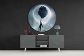 Full Moon Glass Wall Art.