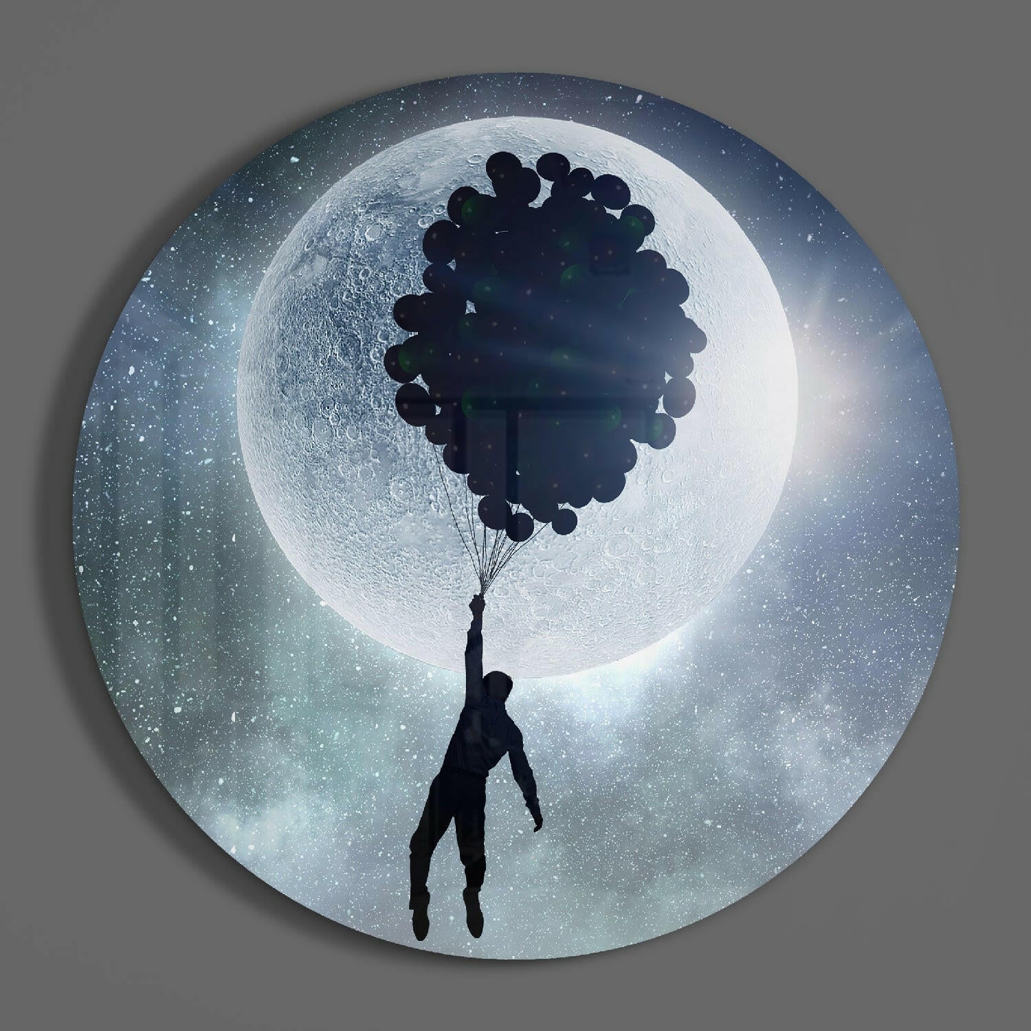 Full Moon Glass Wall Art.