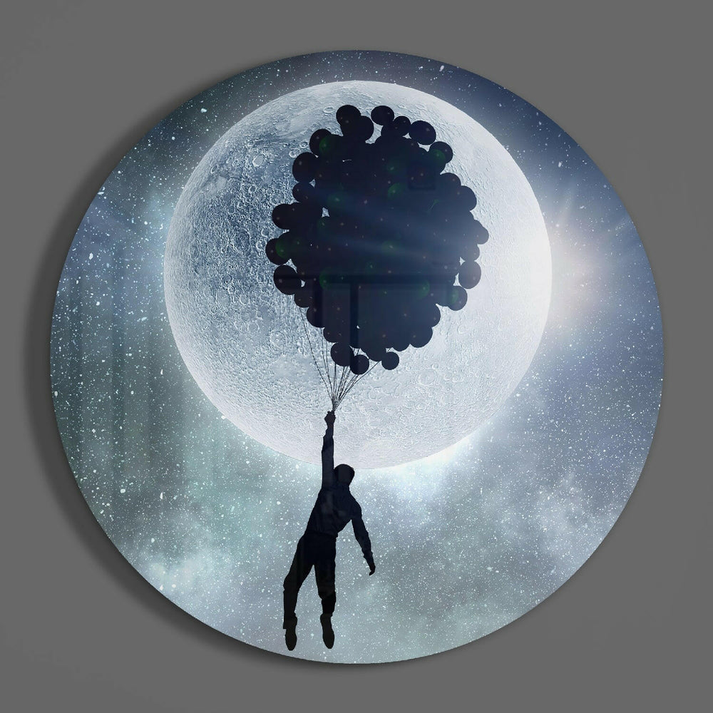 Full Moon Glass Wall Art.