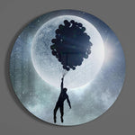 Full Moon Glass Wall Art.