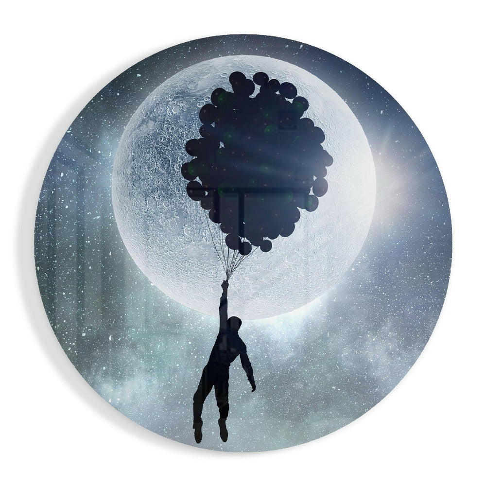 Full Moon Glass Wall Art.