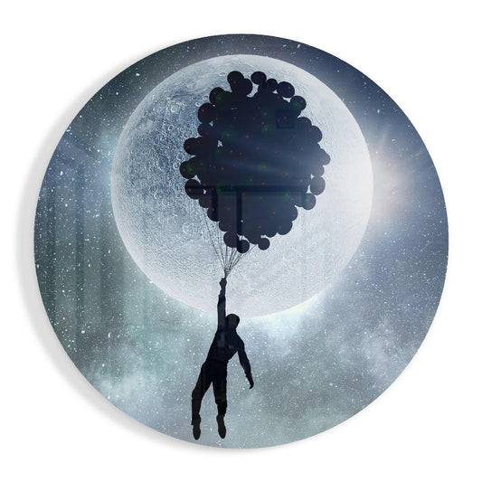 Full Moon Glass Wall Art.