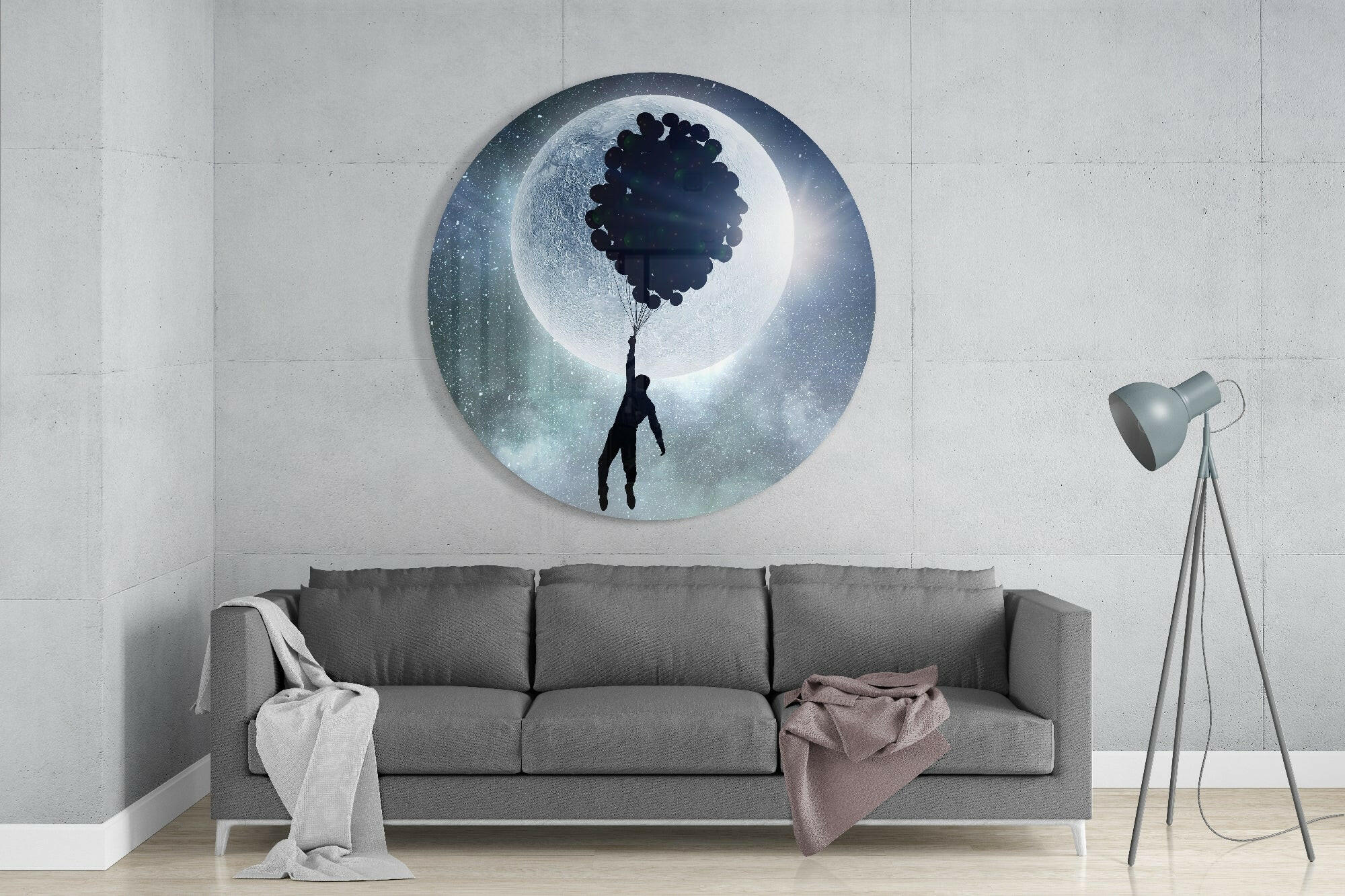 Full Moon Glass Wall Art.