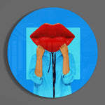 Lip Head Glass Wall Art.