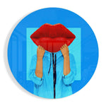 Lip Head Glass Wall Art.