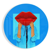 Lip Head Glass Wall Art.