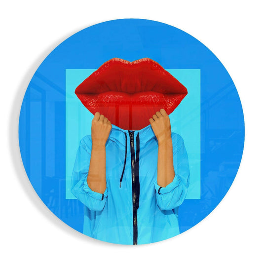 Lip Head Glass Wall Art.
