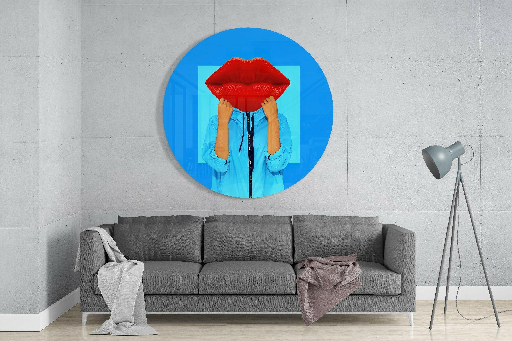 Lip Head Glass Wall Art.