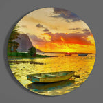 Lonely Kayak Glass Wall Art.