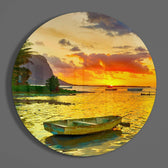 Lonely Kayak Glass Wall Art.
