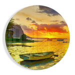 Lonely Kayak Glass Wall Art.