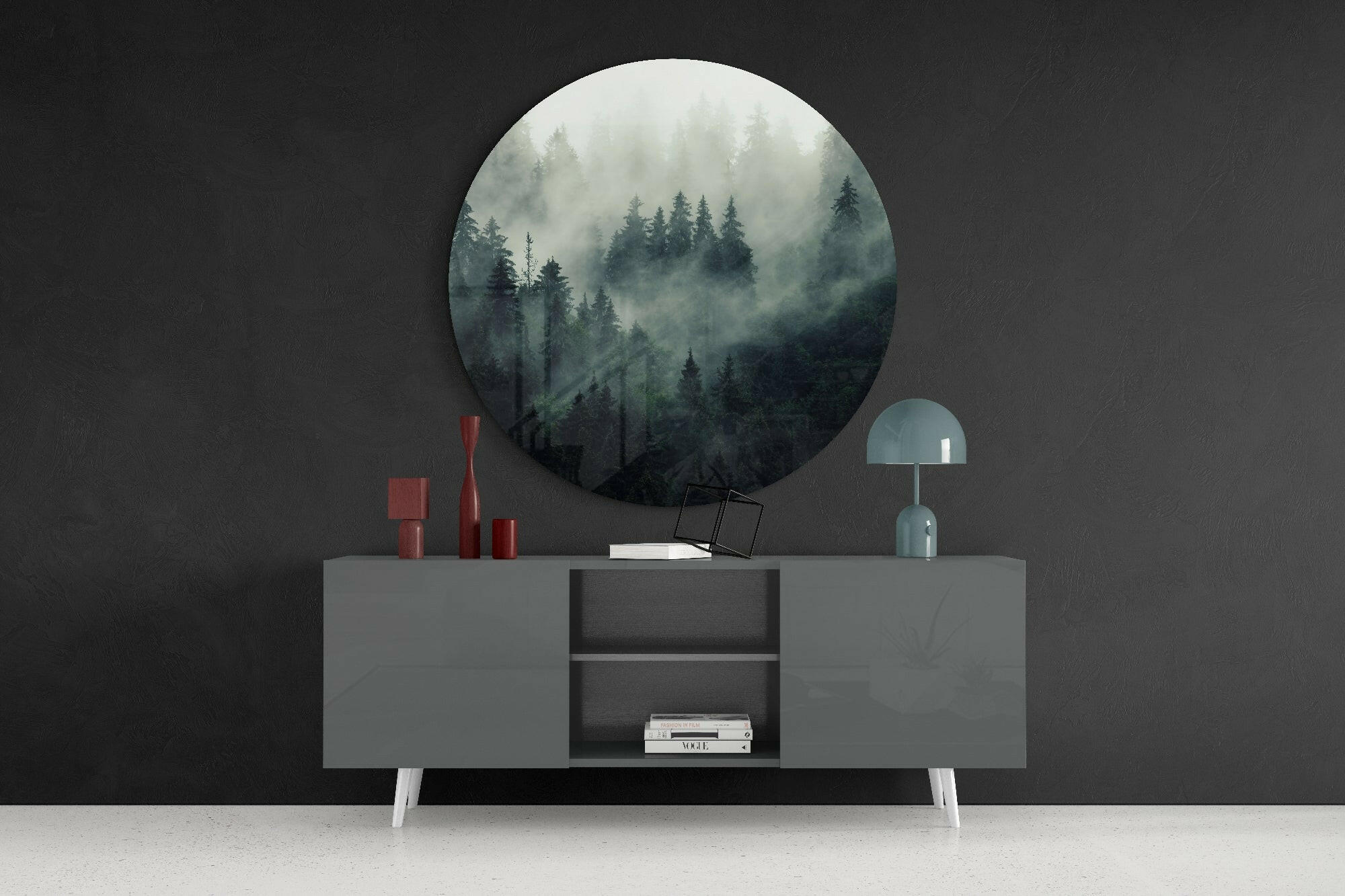 Foggy Forest Glass Wall Art.