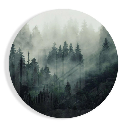 Foggy Forest Glass Wall Art.
