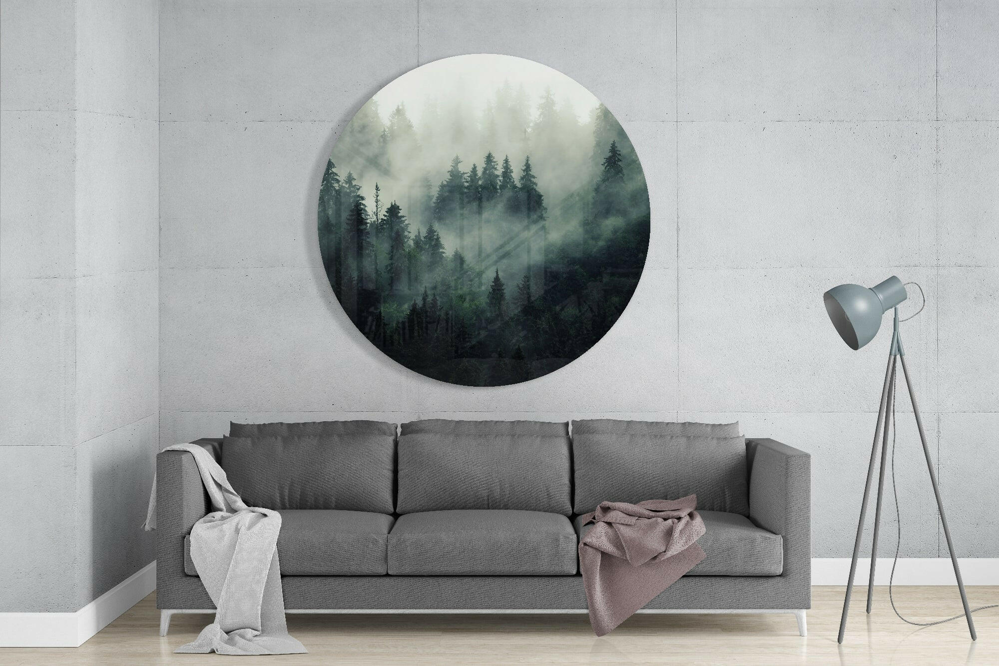 Foggy Forest Glass Wall Art.