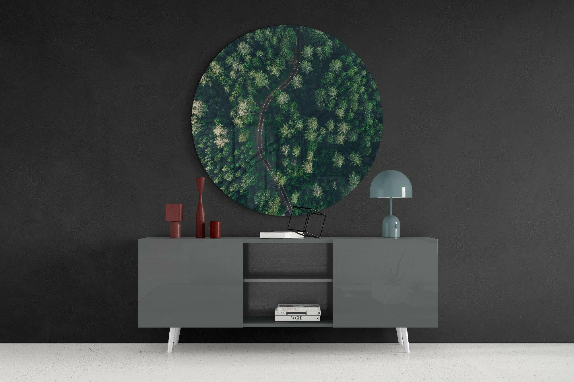 Green Forest Glass Wall Art.