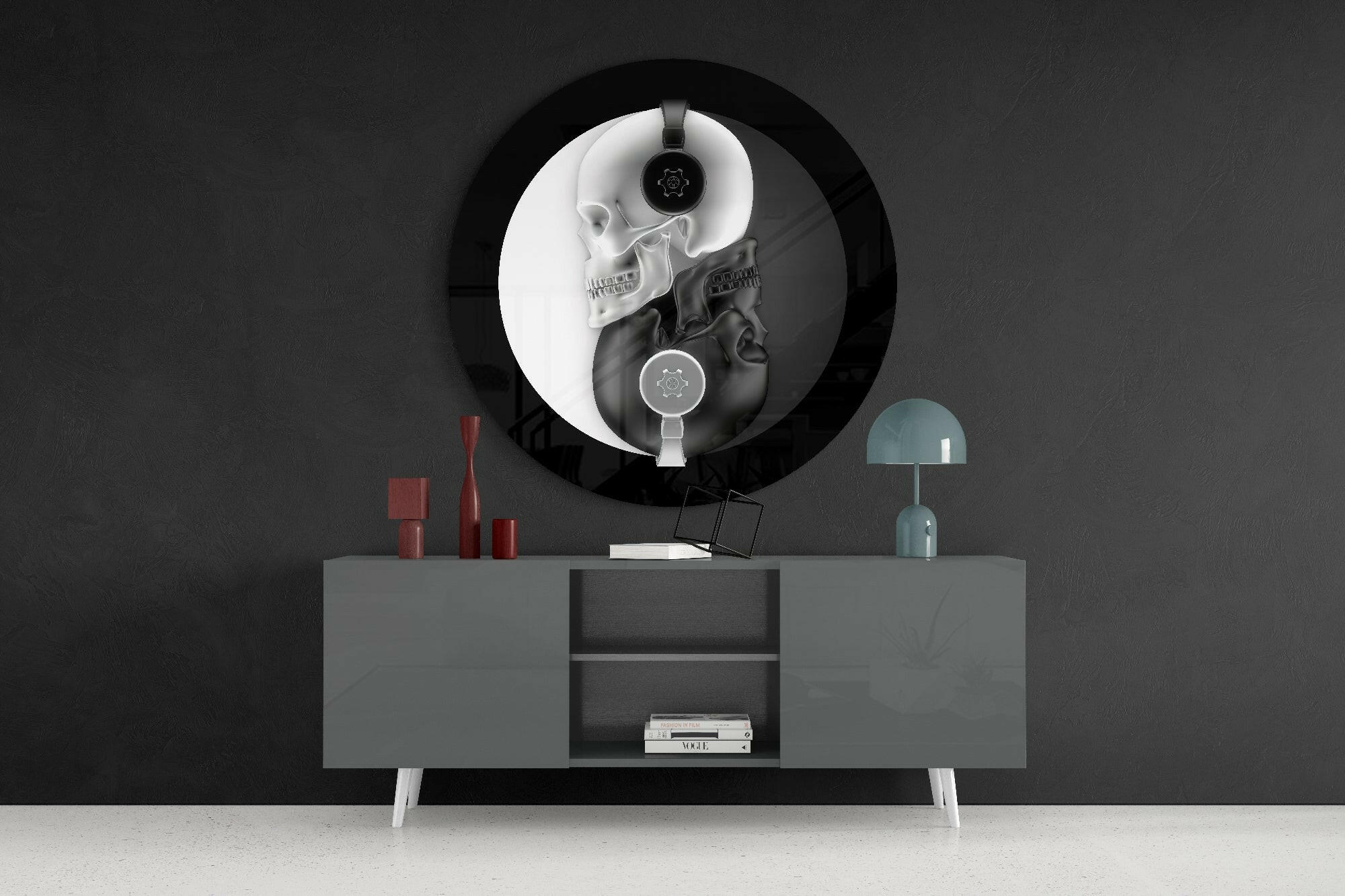 Black and White Glass Wall Art.