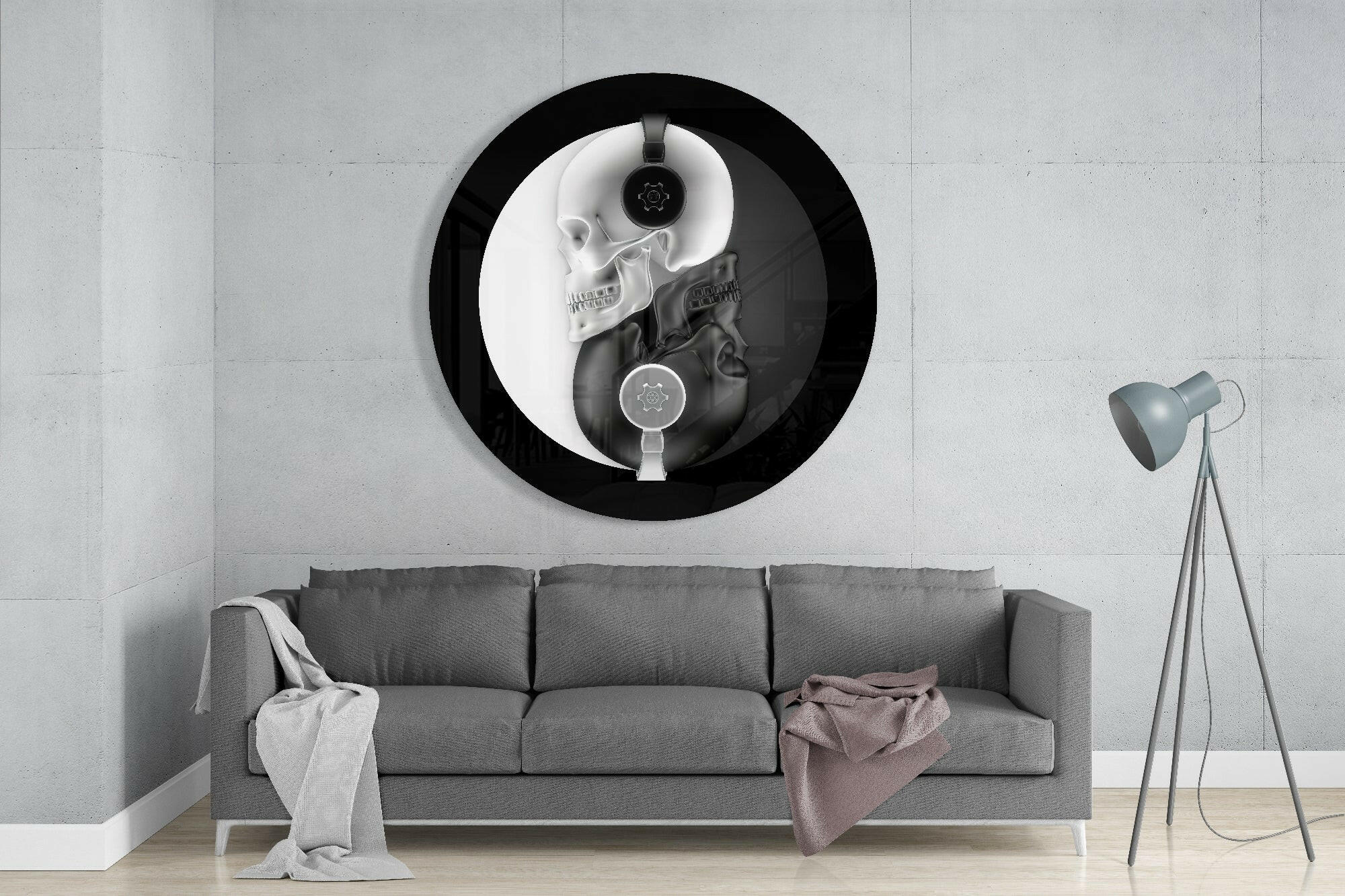 Black and White Glass Wall Art.