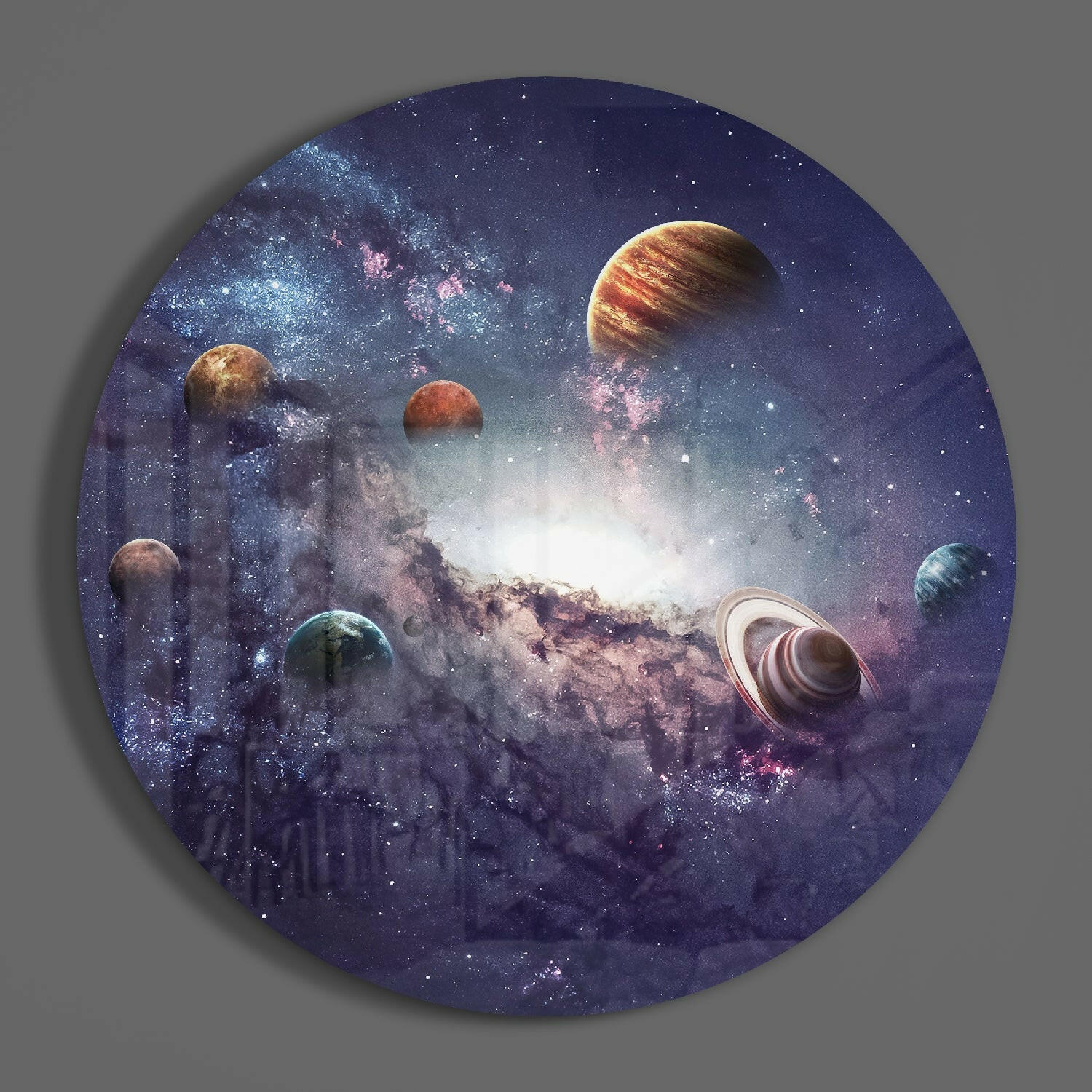 Planets Glass Wall Art.