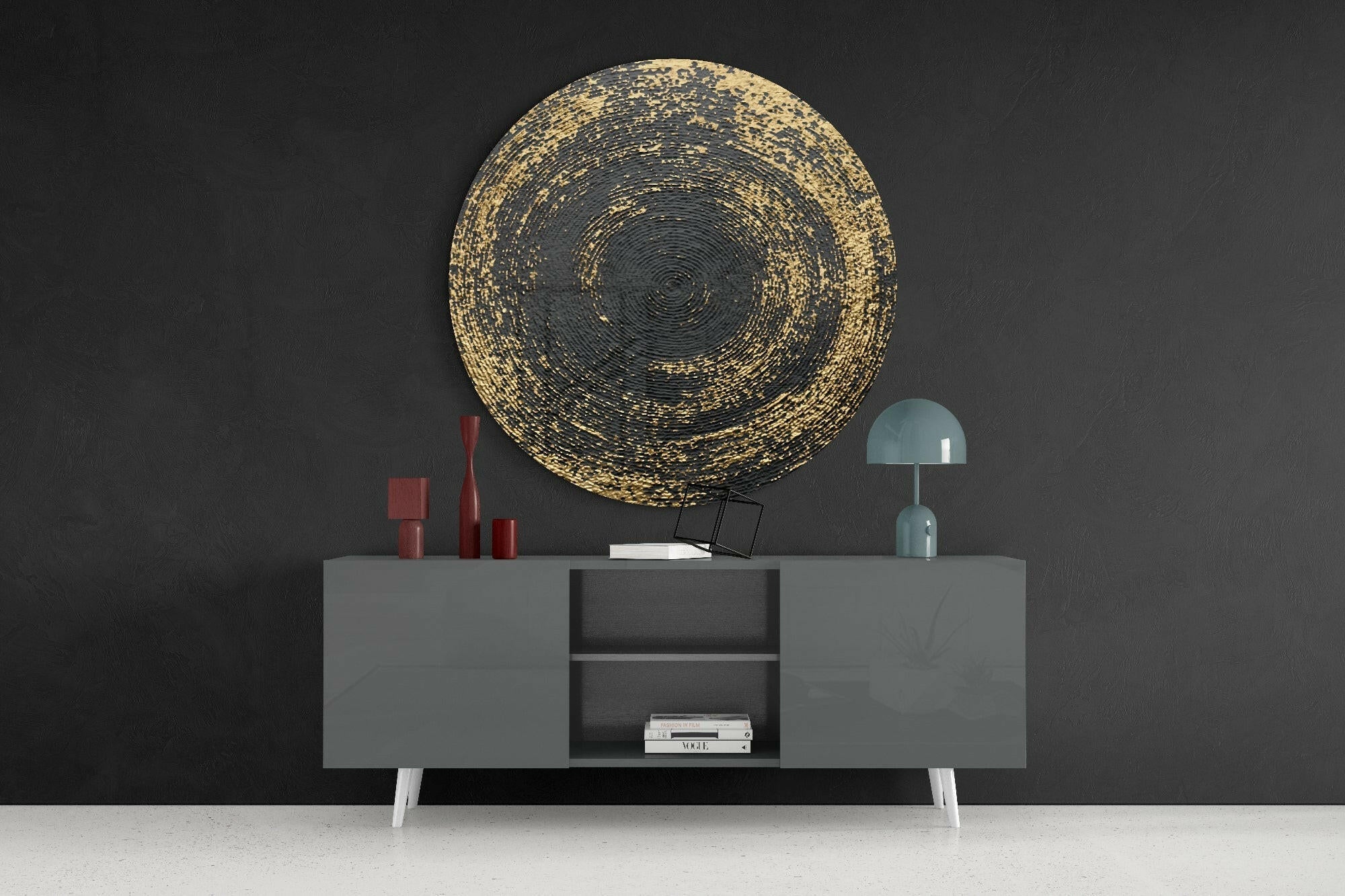 Abstract Loop Glass Wall Art.