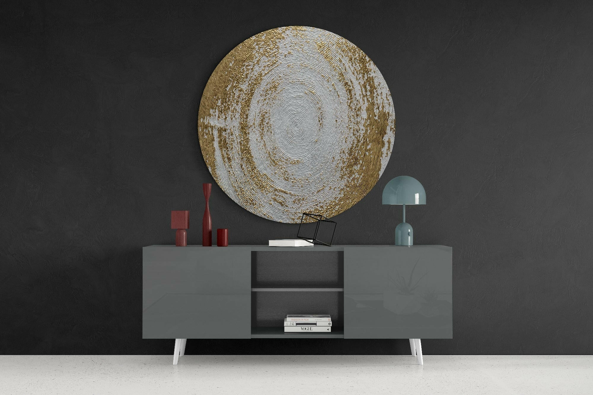 Abstract Loop Glass Wall Art.