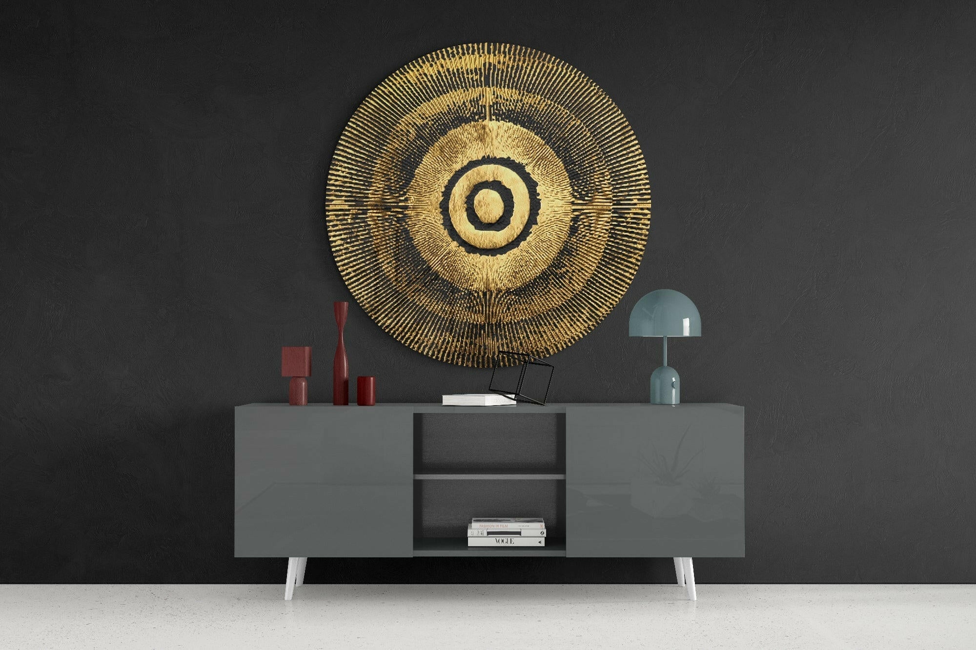 Abstract Loop Glass Wall Art.