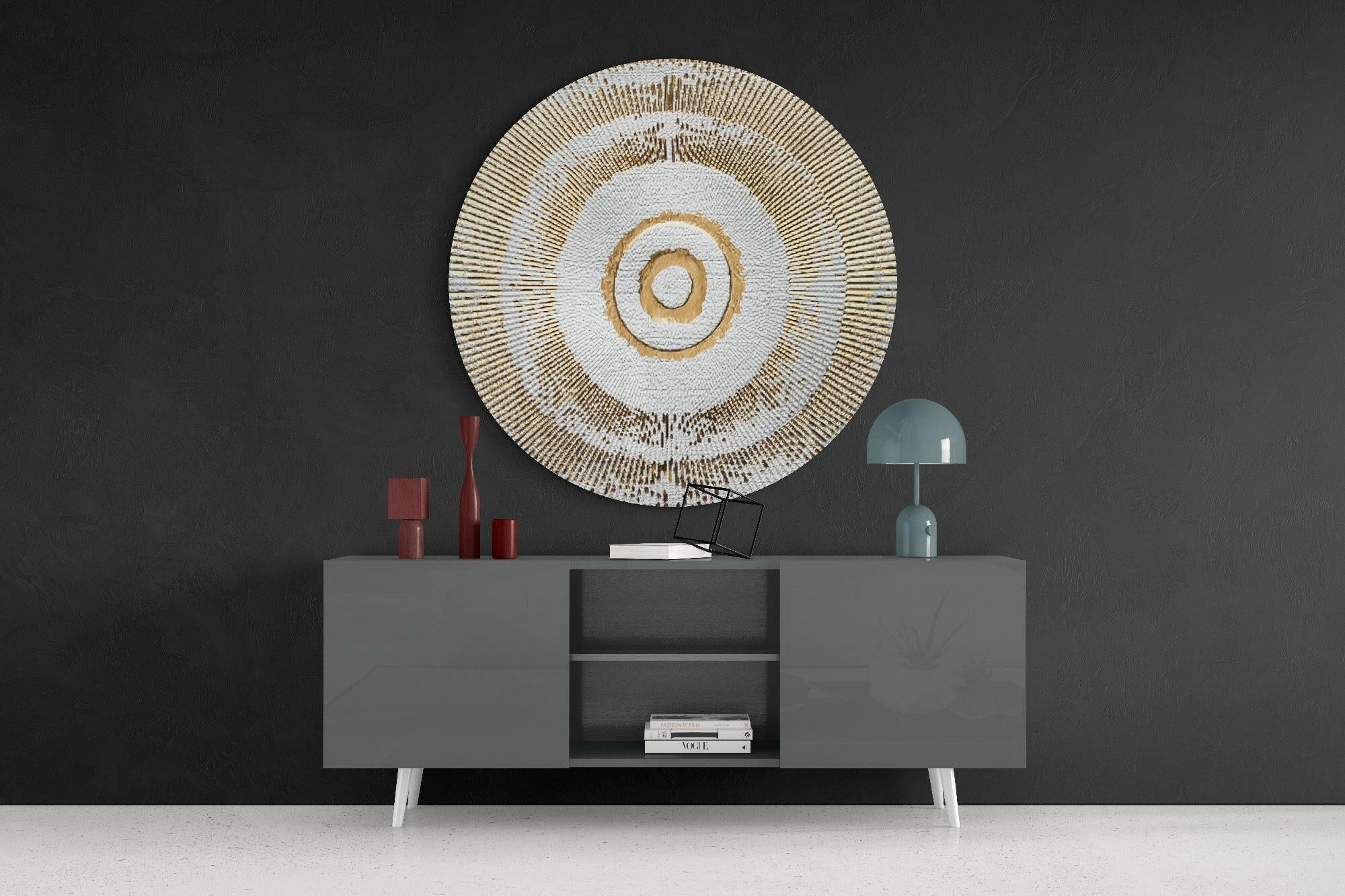 Abstract Loop Glass Wall Art.