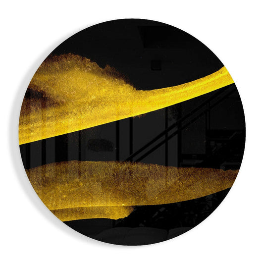 Yellow Abstract Glass Wall Art.
