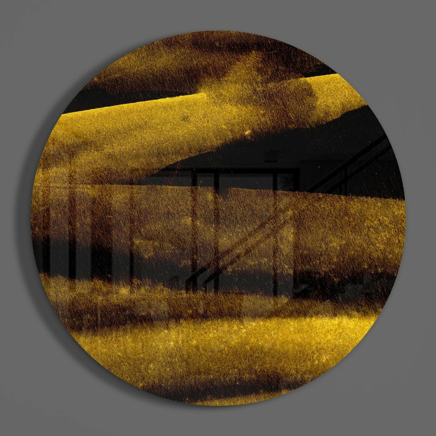 Yellow Abstract Glass Wall Art.