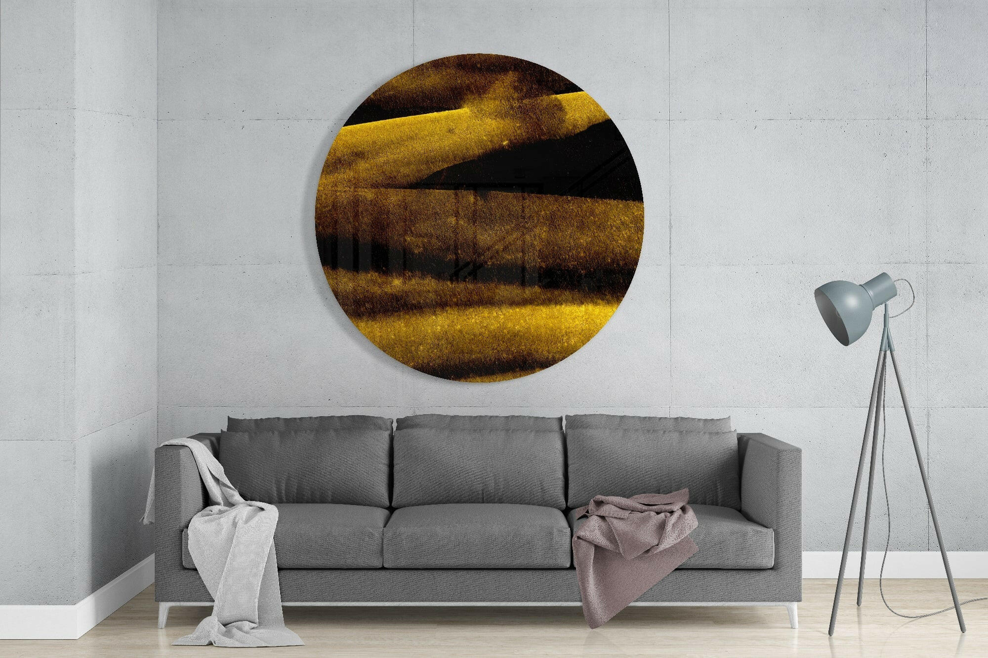 Yellow Abstract Glass Wall Art.