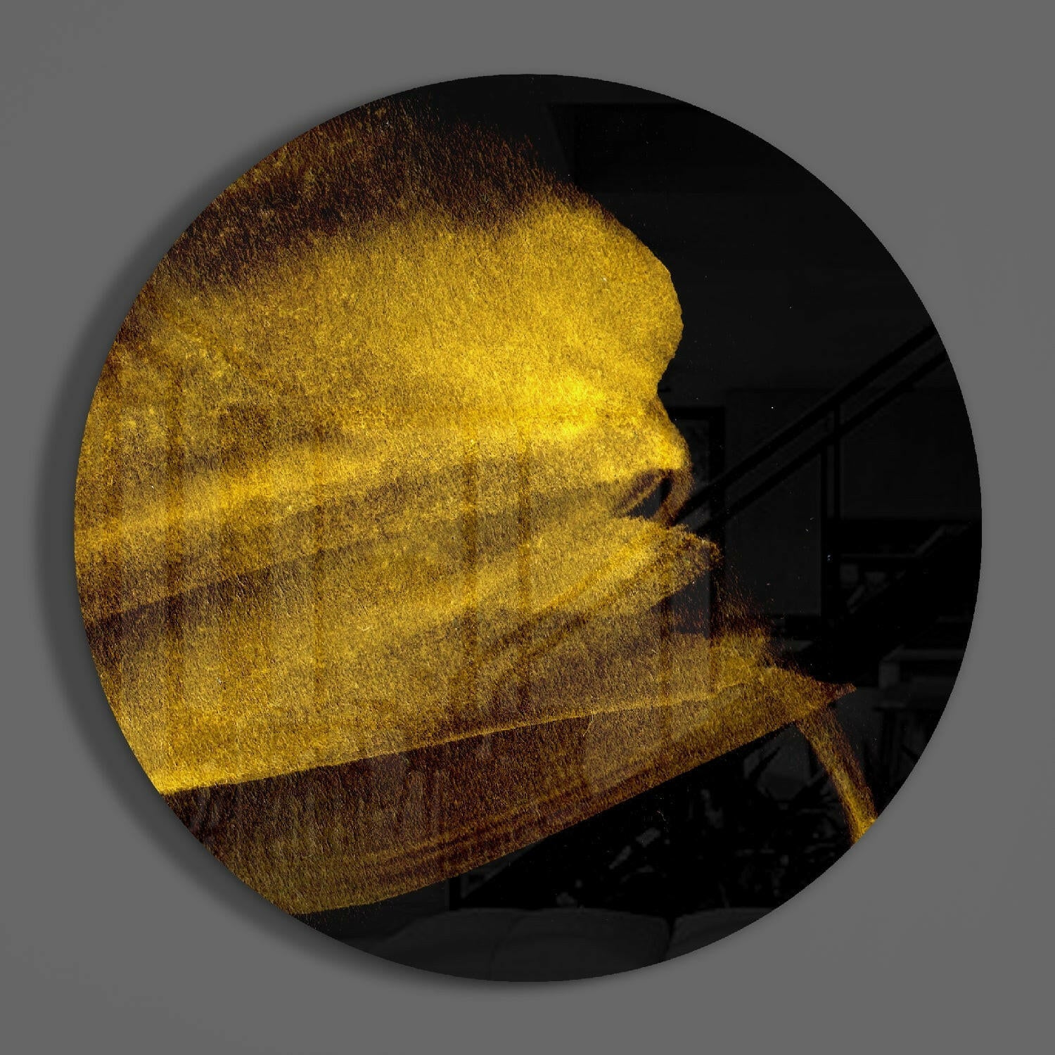 Yellow Abstract Glass Wall Art.