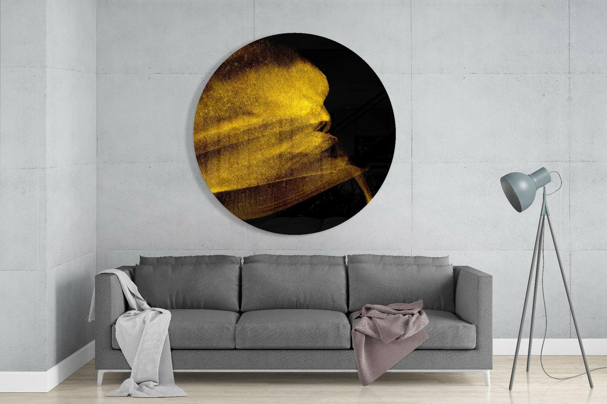 Yellow Abstract Glass Wall Art.