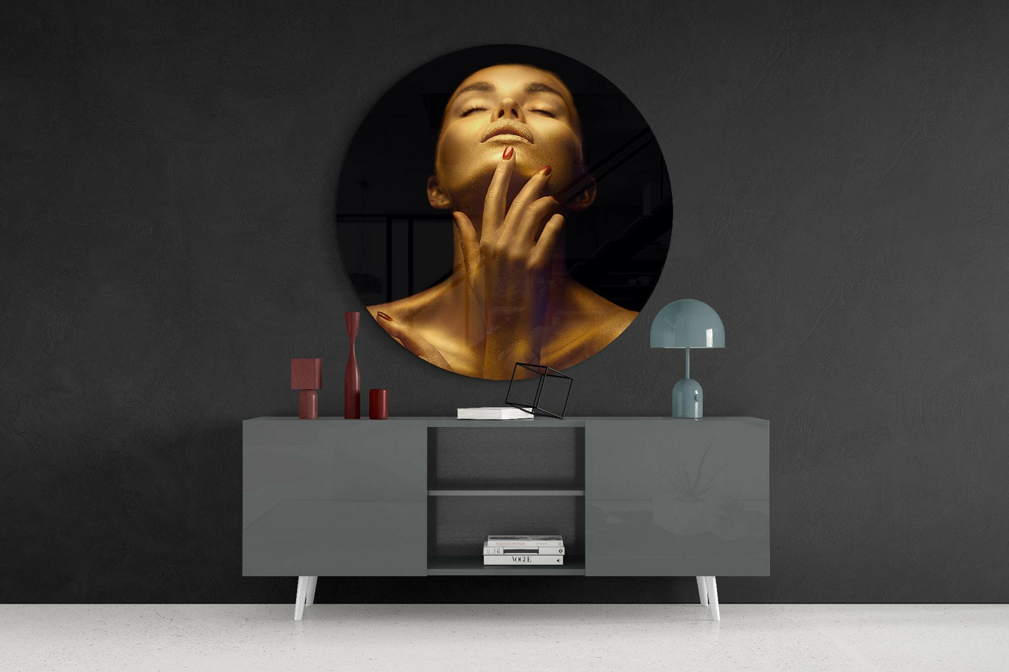 Gold Woman Glass Wall Art.