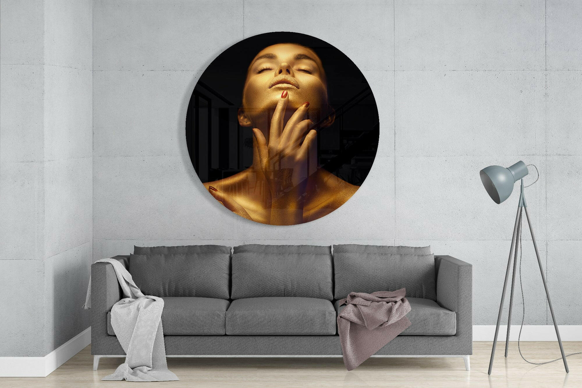 Gold Woman Glass Wall Art.