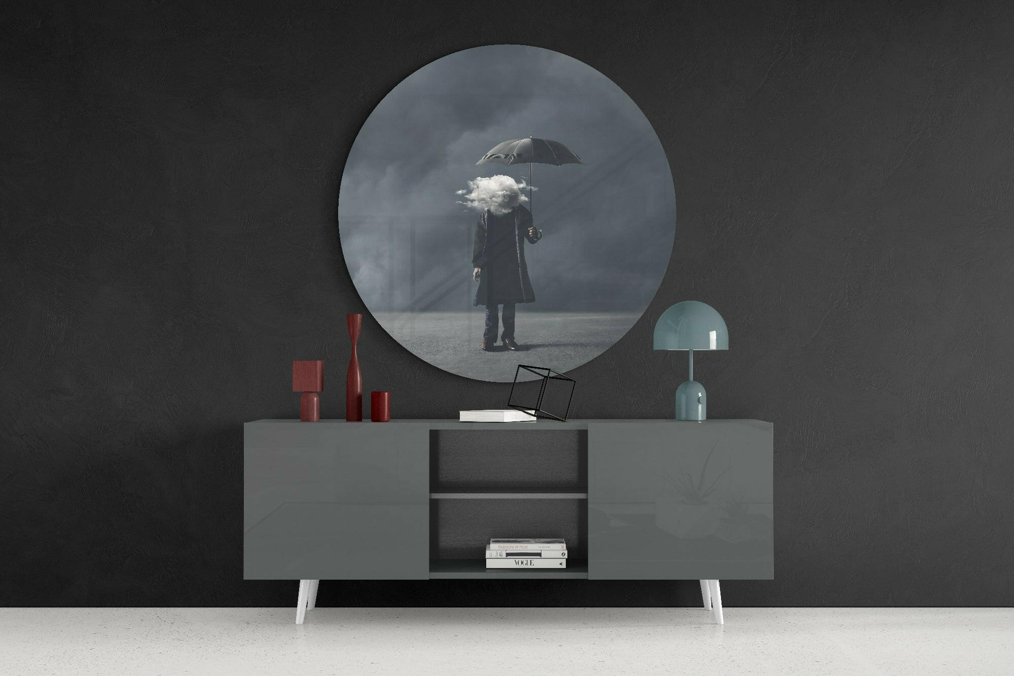 Storm in Thoughts Glass Wall Art.