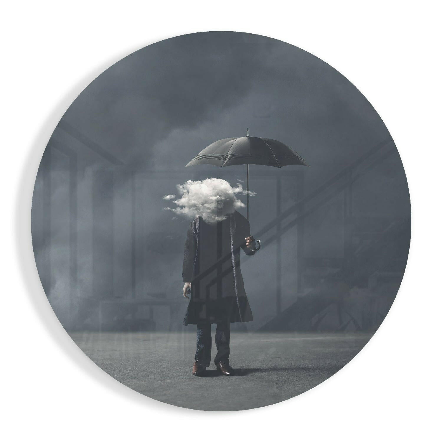 Storm in Thoughts Glass Wall Art.
