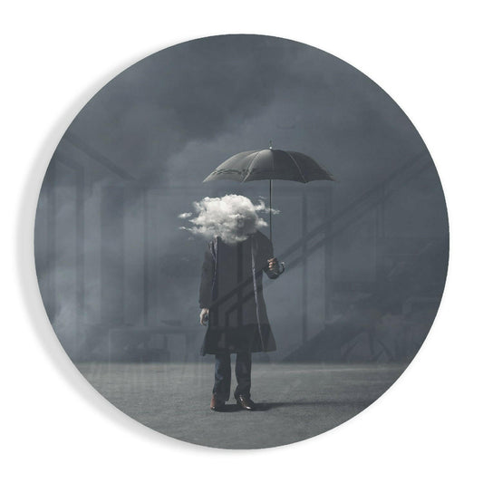 Storm in Thoughts Glass Wall Art.