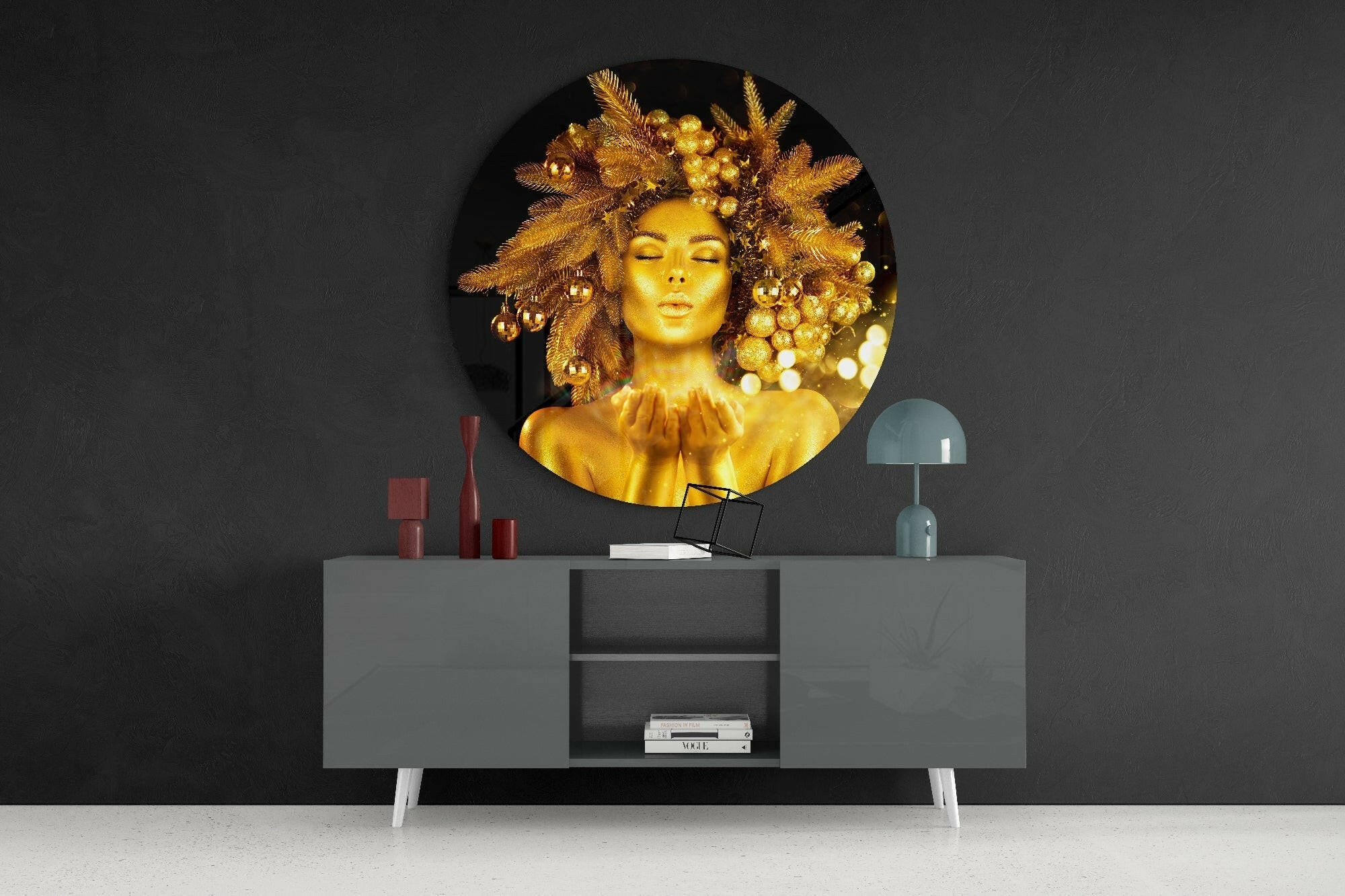 Gold Woman Glass Wall Art.