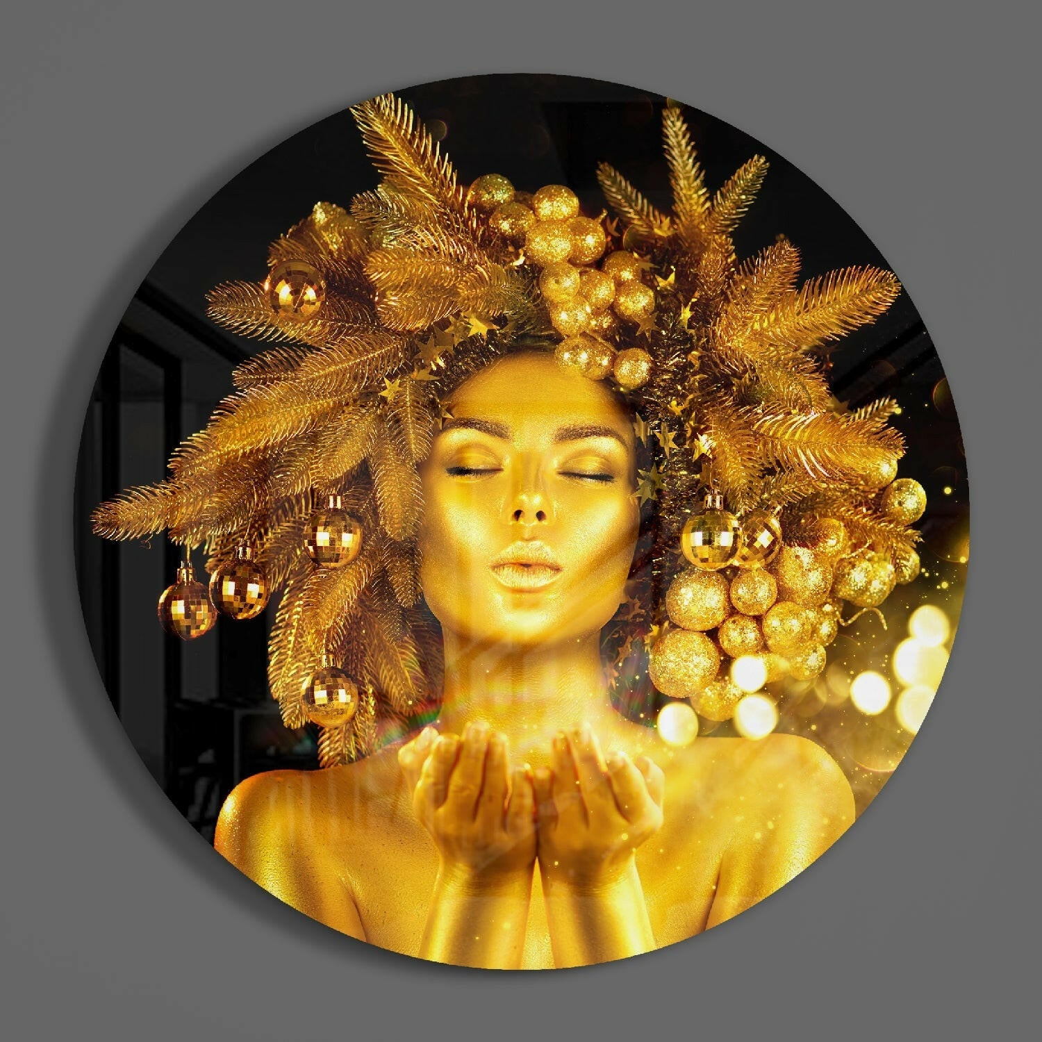 Gold Woman Glass Wall Art.