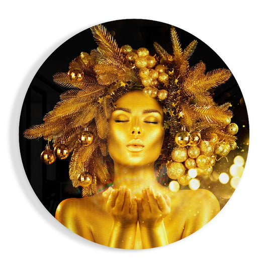 Gold Woman Glass Wall Art.