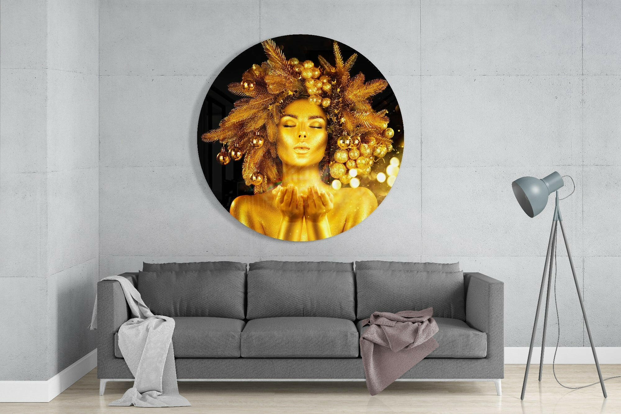 Gold Woman Glass Wall Art.