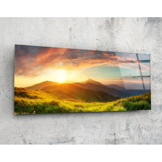Valley Glass Wall Art (36"x14").