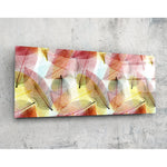Colored Leaves Glass Wall Art (36"x14").