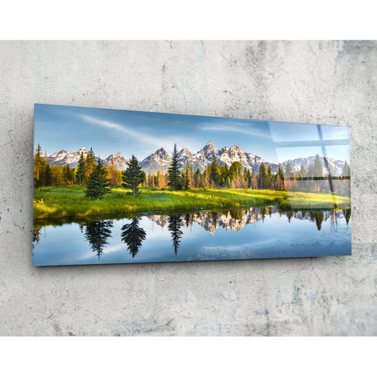 Spring Glass Wall Art (36"x14").
