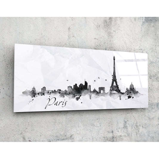 Paris Glass Wall Art (36"x14").